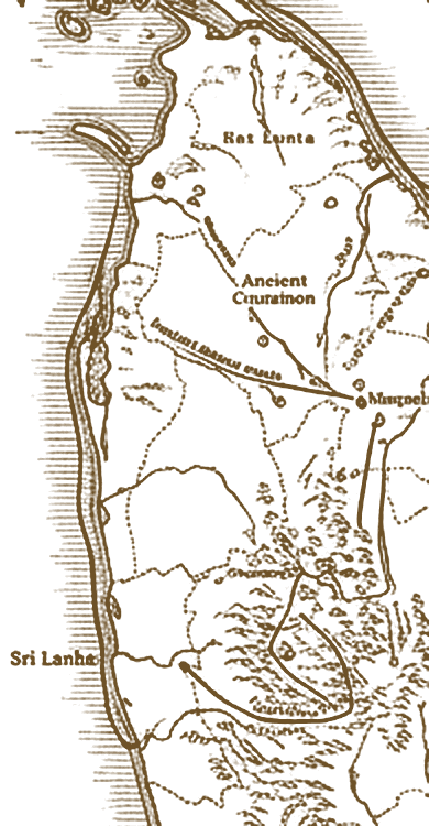 Illustrated map of Sri Lanka